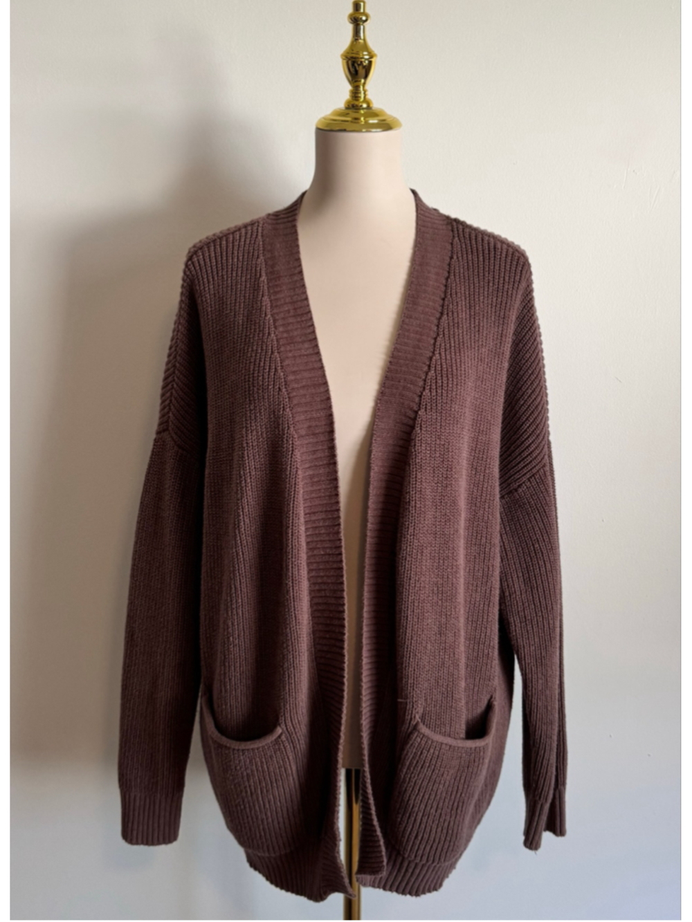 Women's ana Brown Cotton Knit Cardigan Sweater Size XXL